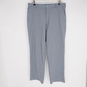 Nike Golf Pants Mens 35x30 Blue Gray Check Performance Outdoor Preppy Flat Front